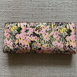 Tory Burch Gemini Floral Pink and Yellow Women's Wallet
